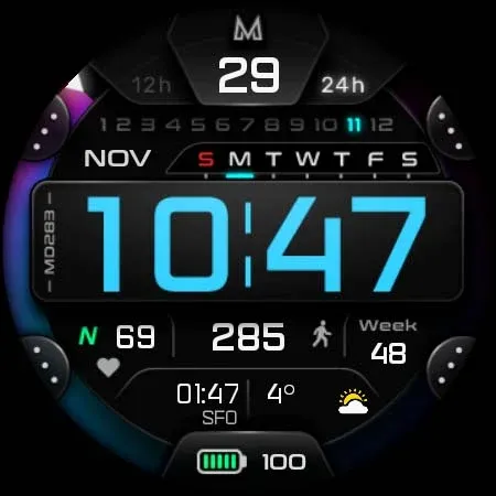 MD283 3D Digital watch face screenshot 21