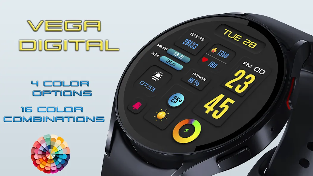 Vega Digital Watch Face screenshot 3