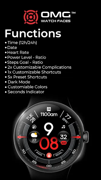 OMG 340 - Minimal Watch Face screenshot 5