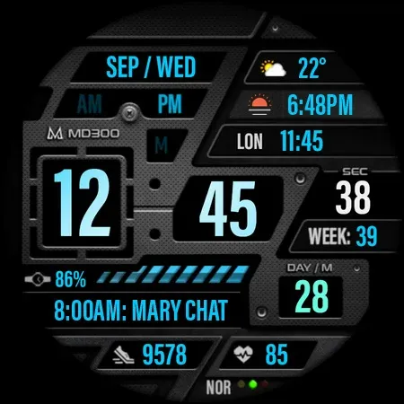 MD300 Digital watch face screenshot 31