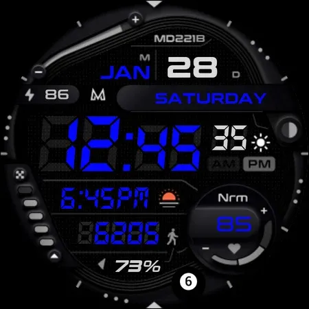 MD221B Digital watch face screenshot 33