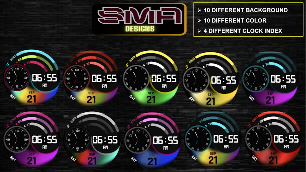 RainbowChrono WatchFace SAM-29 screenshot 21