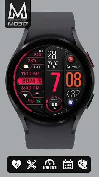 MD317 Digital Watch Face screenshot 4
