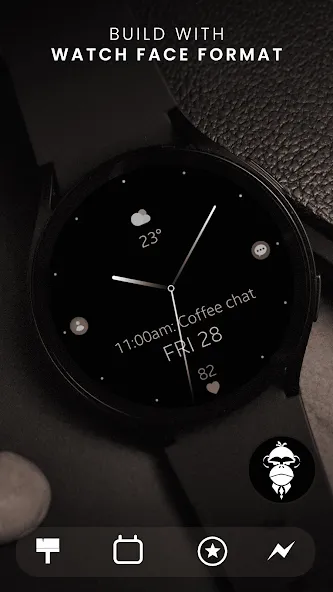 Minimal Black v27 watch face screenshot 1