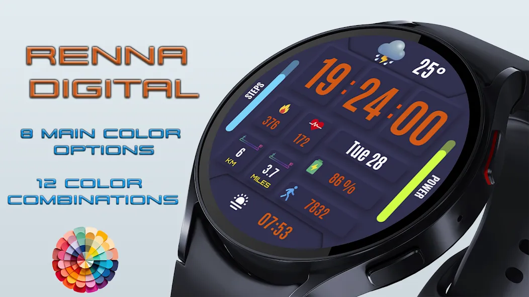 Renna Digital Watch Face screenshot 3