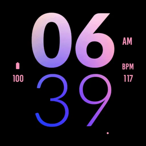 Pink Blue Large Watch Face screenshot 4