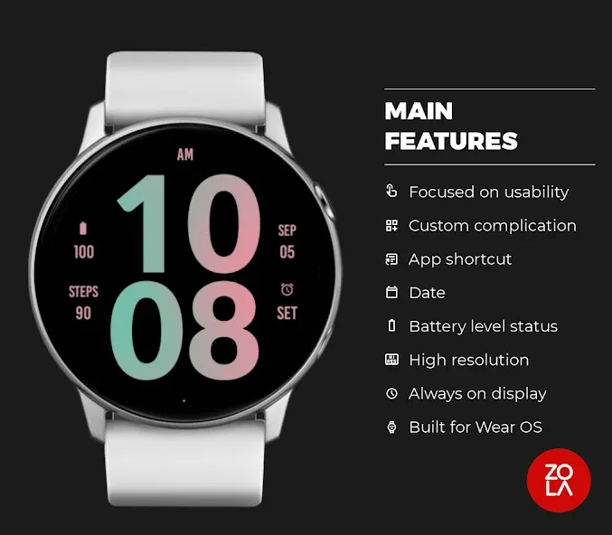 Big Pastel Watch Face screenshot 2