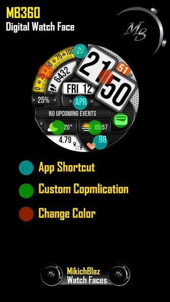 Digital Watch Face MB360 screenshot 3