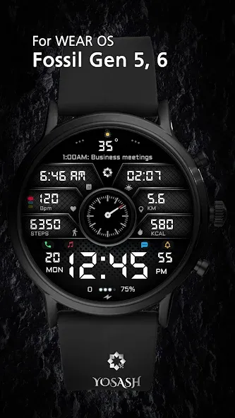 A450 Modern Watch Face Wear OS screenshot 6
