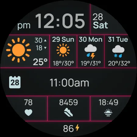 Digital watch face D30 screenshot 42