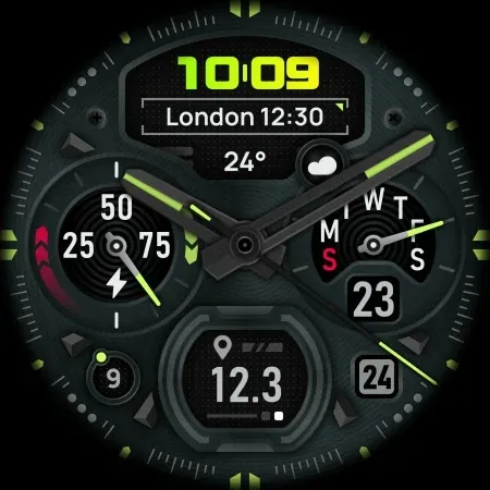 SH047 Watch Face, WearOS watch screenshot 13