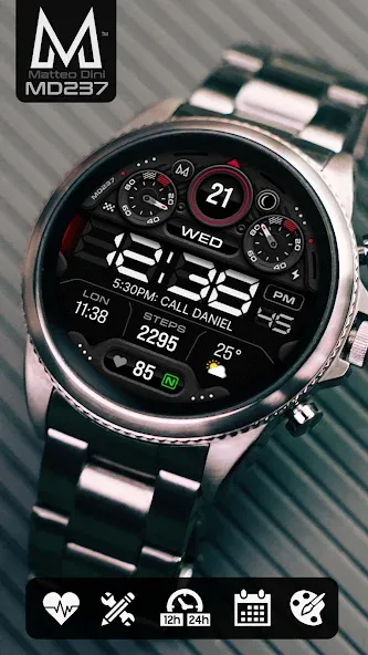 MD237 Digital watch face screenshot 1