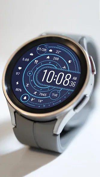 ZKin Watch Face Blue Firefly screenshot 3