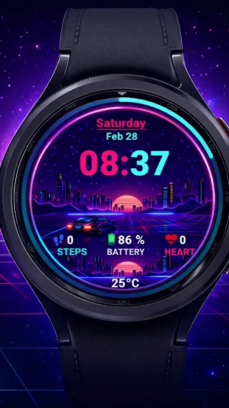 Vaporwave Watch Face GTG1 screenshot 1