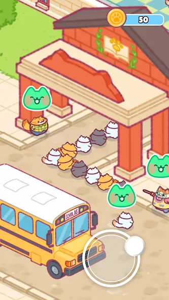 고양이 학교 : 귀여운 방치형 타이쿤 게임 screenshot 4