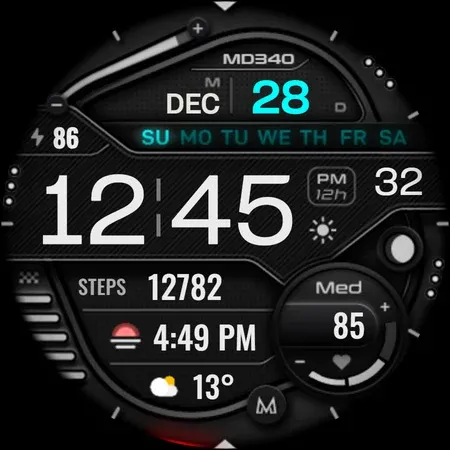 MD340 Digital watch face screenshot 10