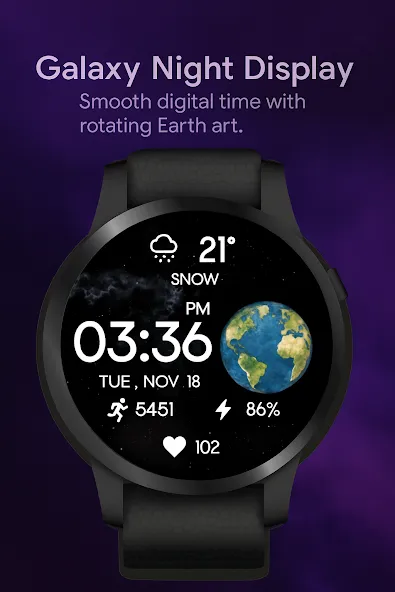Earth Galaxy WatchFace screenshot 5