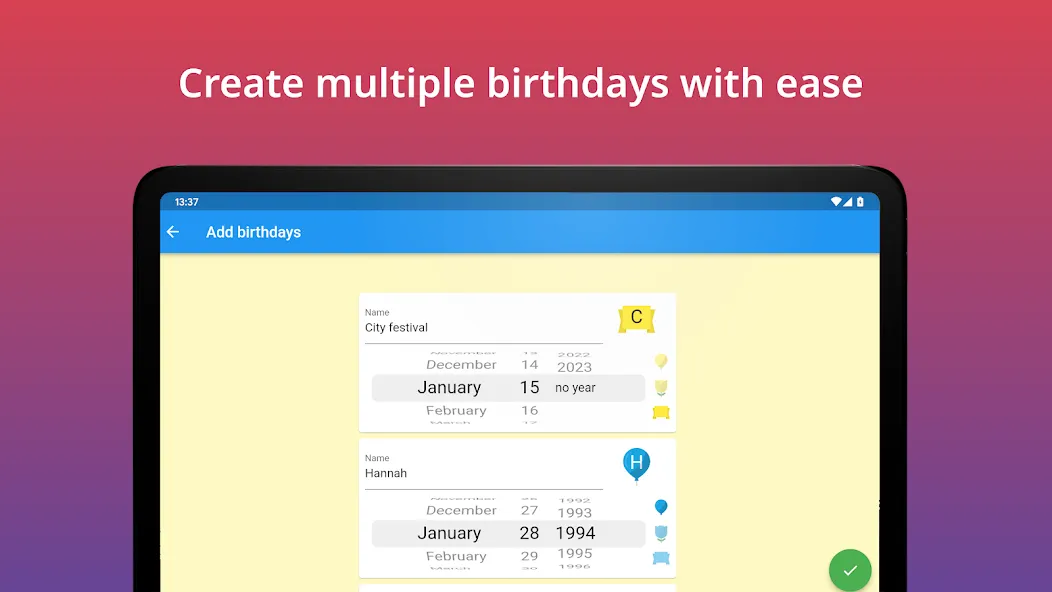 Birthday calendar screenshot 8