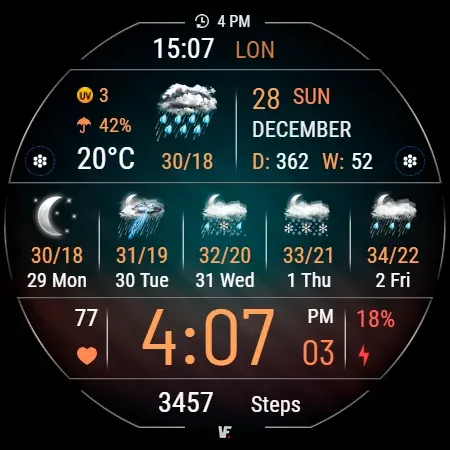VF02 Weather Inform Watch Face screenshot 27