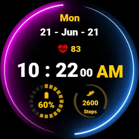 Neon Blue Pink Watch Face screenshot 19