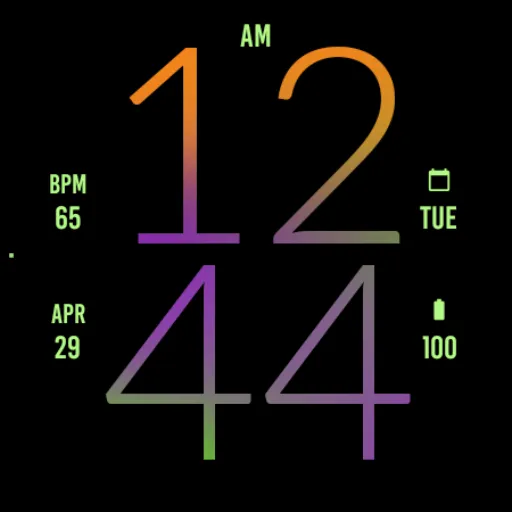 Orange Purple Light Watch Face screenshot 7