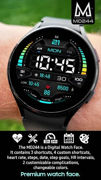 MD244 Digital watch face screenshot 2