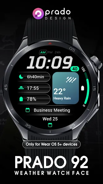 PRADO 92 Weather Watch Face screenshot 2
