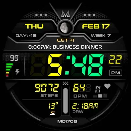 MD170B Digital watch face screenshot 14