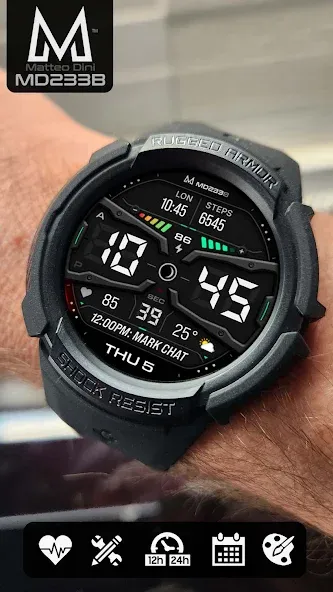 MD233B Digital watch face screenshot 1