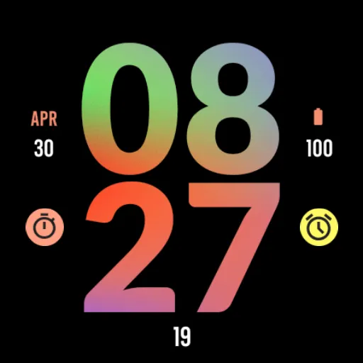 Big Aurora Glow Watch Face screenshot 5