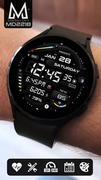MD221B Digital watch face screenshot 2