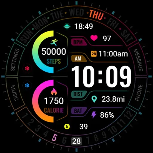 Gradient Line ZKin Watch Face screenshot 43