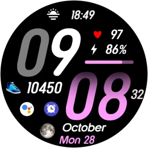 BIG BOLD Digital time face E42 screenshot 22