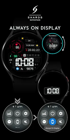 SH101 Watch Face, WearOS watch screenshot 7