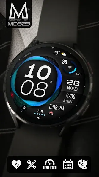 MD323 Modern Digital WatchFace screenshot 1