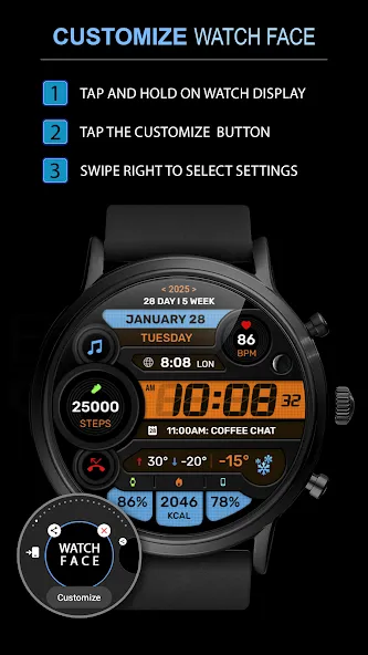 WFP 299 Digital watch face screenshot 4