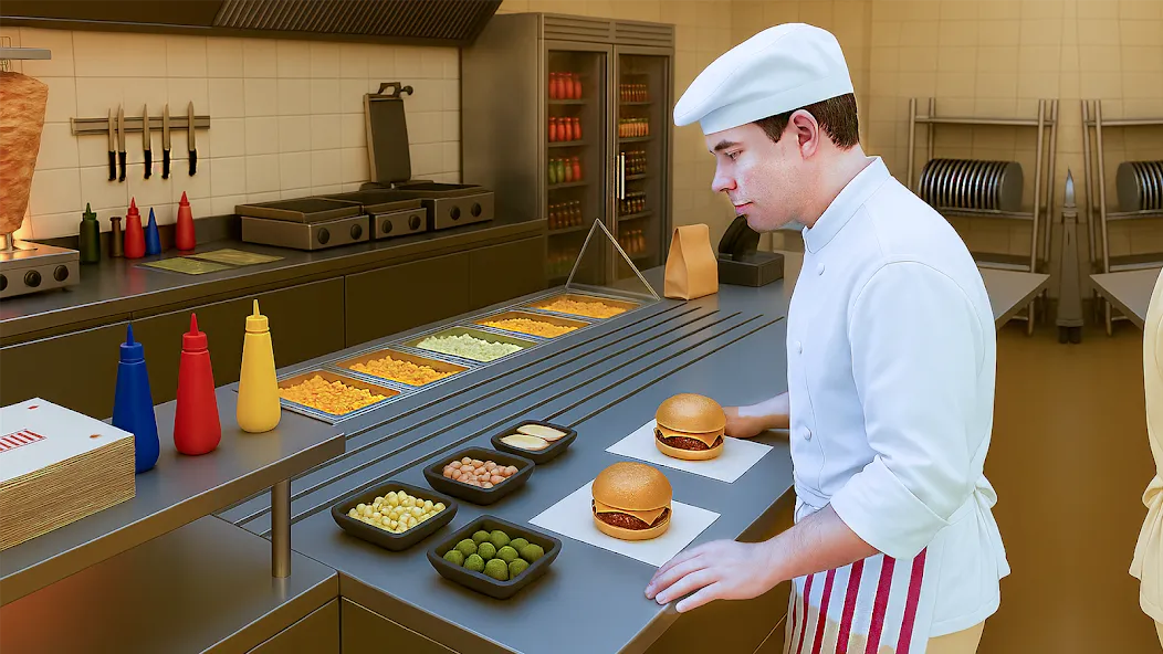Fast Food Burger Pizza Sim 3D screenshot 1