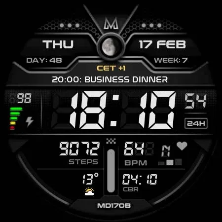MD170B Digital watch face screenshot 8