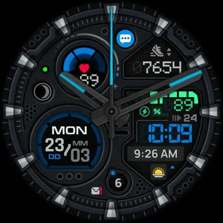 SH087 Watch Face, WearOS watch screenshot 14
