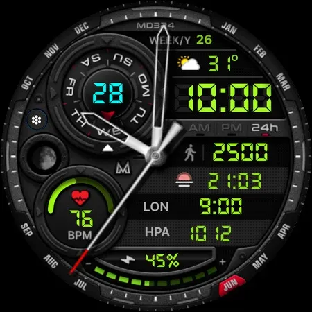 MD324 Hybrid watch face screenshot 14