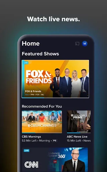 Sling: Live TV + Freestream screenshot 1
