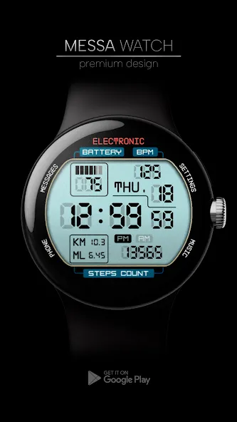 Retro Electronic Watch Face screenshot 1