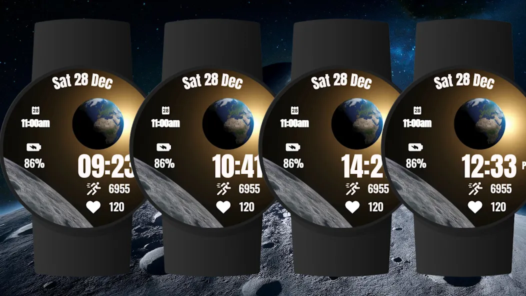 Earth & Moon 3D Watch Face screenshot 6