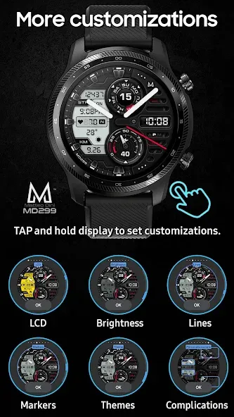 MD299 Analog watch face screenshot 5