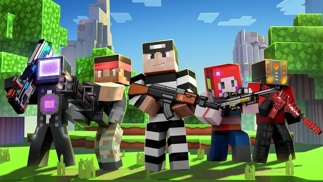 Cops N Robbers:Pixel Craft Gun screenshot 1