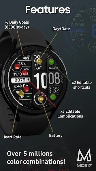 MD317 Digital Watch Face screenshot 6