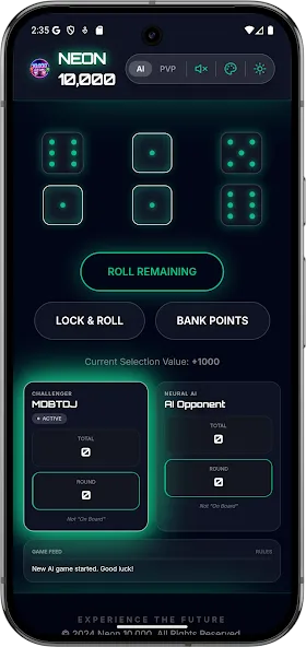 Offline 10000 Dice Neon Farkle screenshot 4