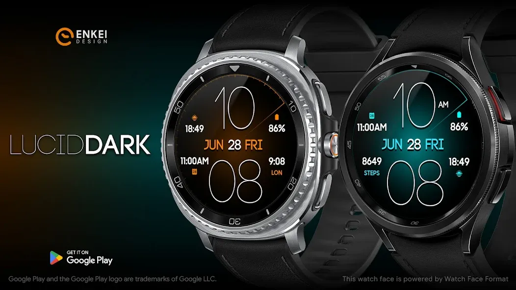 Lucid Dark digital watch face screenshot 1