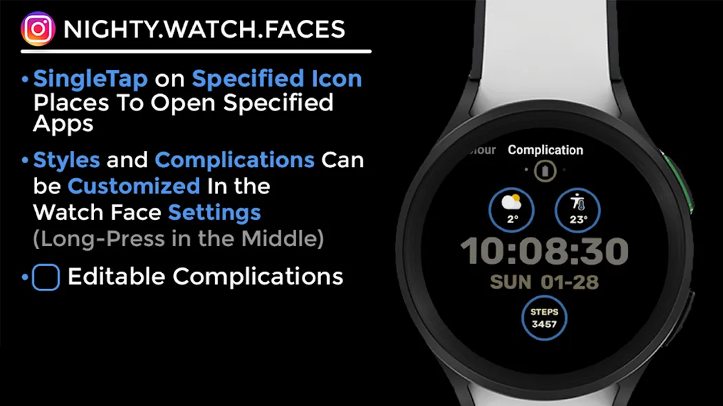 Nighty Digital 24 - watch face screenshot 13