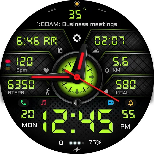 A450 Modern Watch Face Wear OS screenshot 28